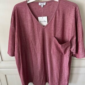 Petal Dew Burgundy V-Neck Shirt